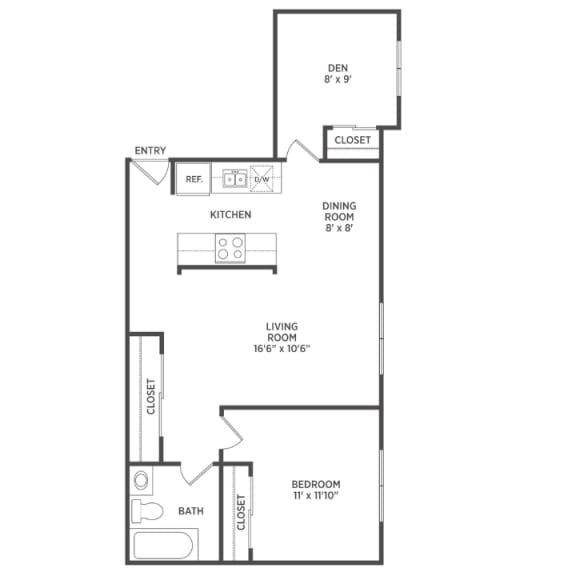 Floor Plans of Woodbrook Village Apartments in East Lansing, MI
